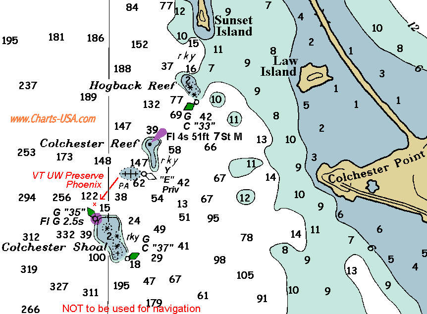 Lake Champlain Depth Chart Map